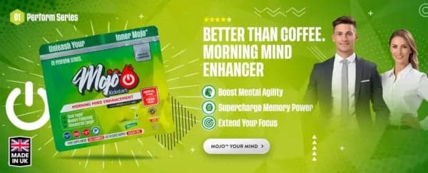 Mojo Kickstart morgendliche Geistesverbesserung — besser als Kaffee, Gehirn-Booster am Morgen: mentale Beweglichkeit steigern, Speicherkraft superaufladen, Fokus verlängern. Mojo für Ihren Verstand.